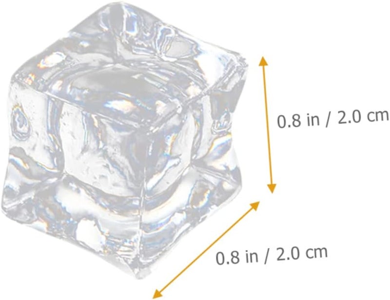 Alipis 60 قطعة مكعبات ثلج شفافة مزيفة قابلة لإعادة الاستخدام حشوات المزهرية أدوات تصوير فوتوغرافي - Image 2